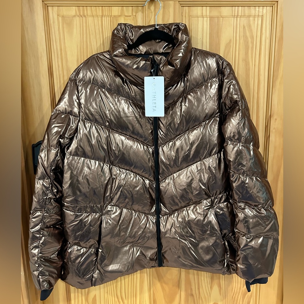 Athleta lofty metallic down jacket